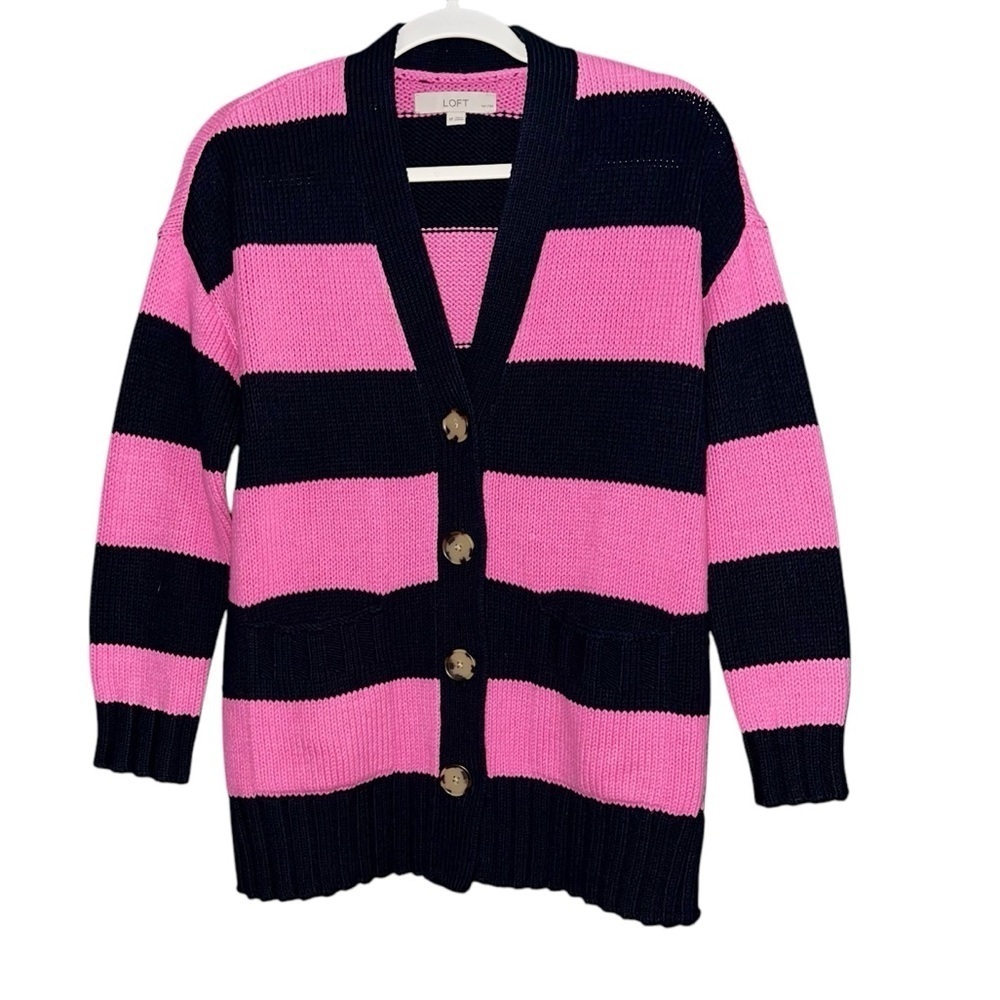 Navy blue and vibrant pink cardigan size MP